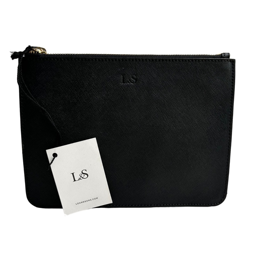 Lo & Sons Black Saffiano Pouch NWT